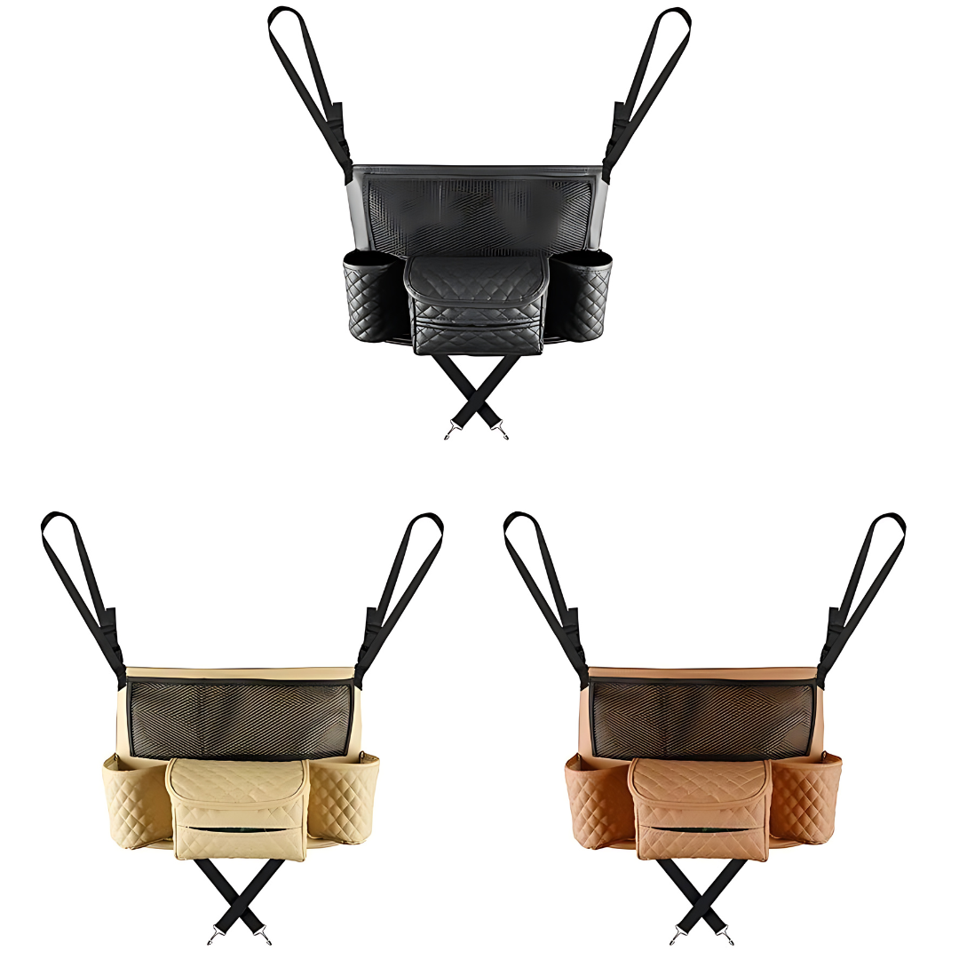 Car Seat Middle Hanger PU Leather Storage Bag