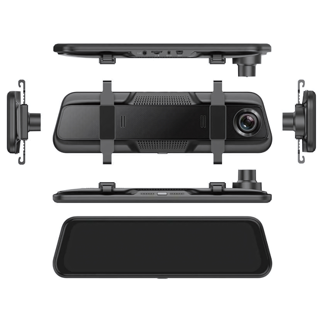 10 Inch Mirror Dash Cam Touch Screen 1080P Rear View Mirror Camera Front and Rear Dual Lens 24H Parking Monitor and Night Vision