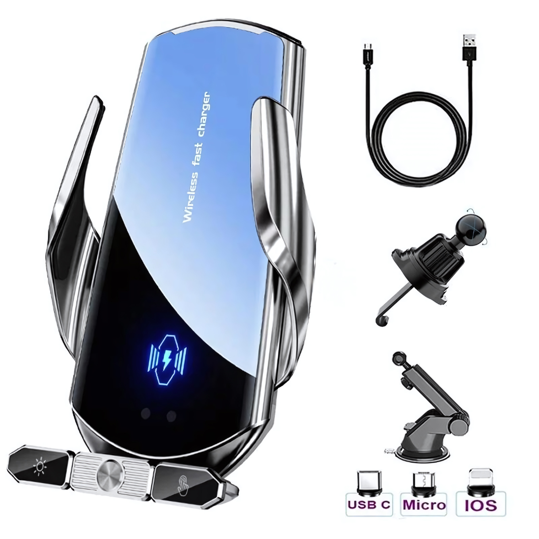 50W Wireless Car Fast Charging Station Phone Holder