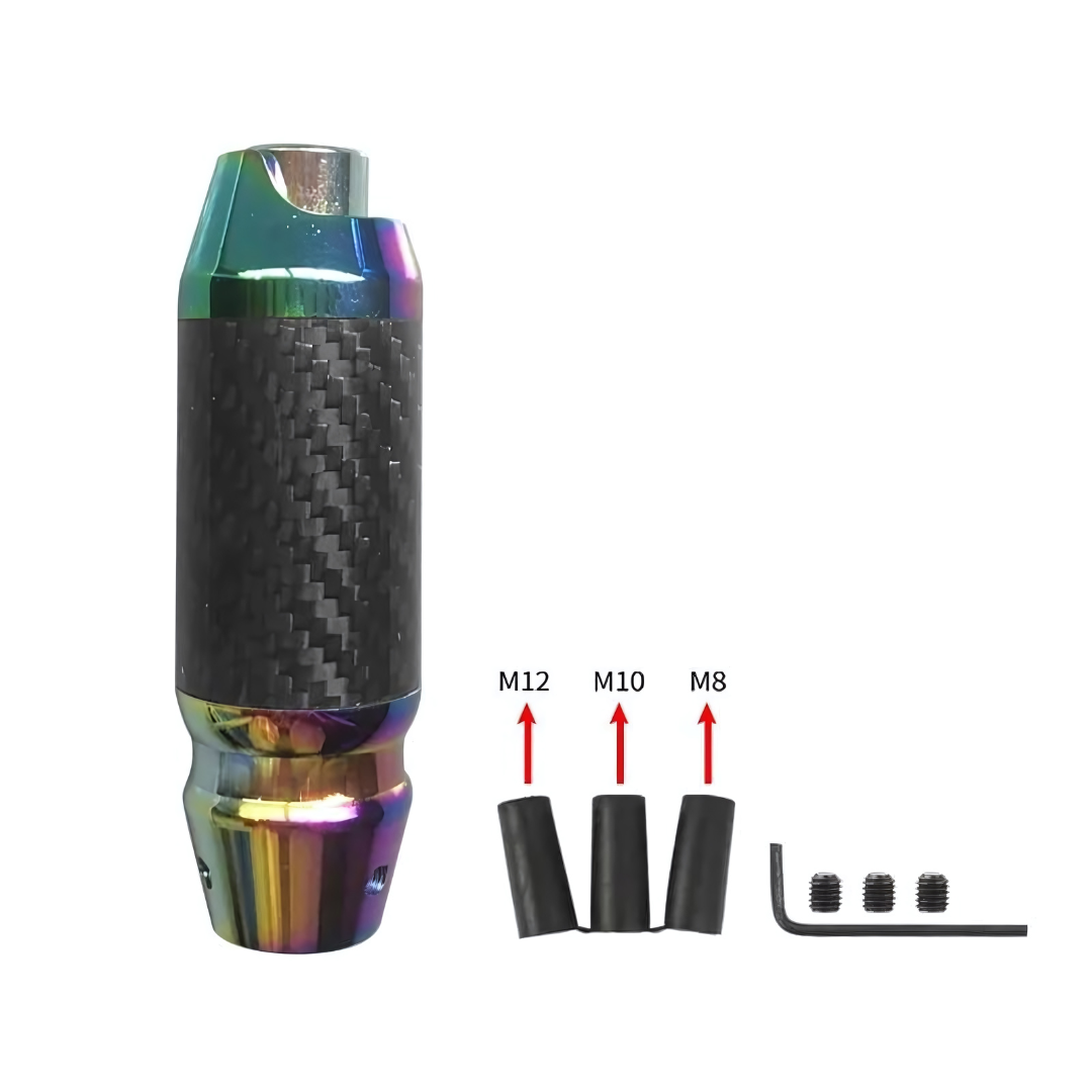 Automatic Carbon Fiber Wrap Gear Shift Knob With Button
