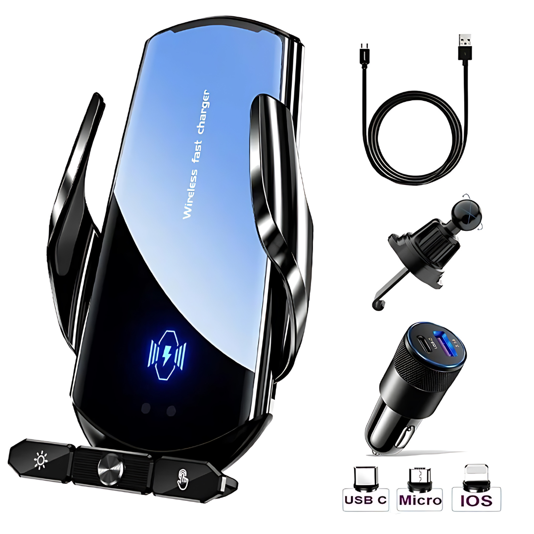 50W Wireless Car Fast Charging Station Phone Holder