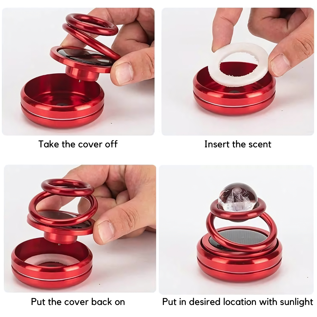 Solar Powered Car Air Freshener 360° Interstellar Rotation