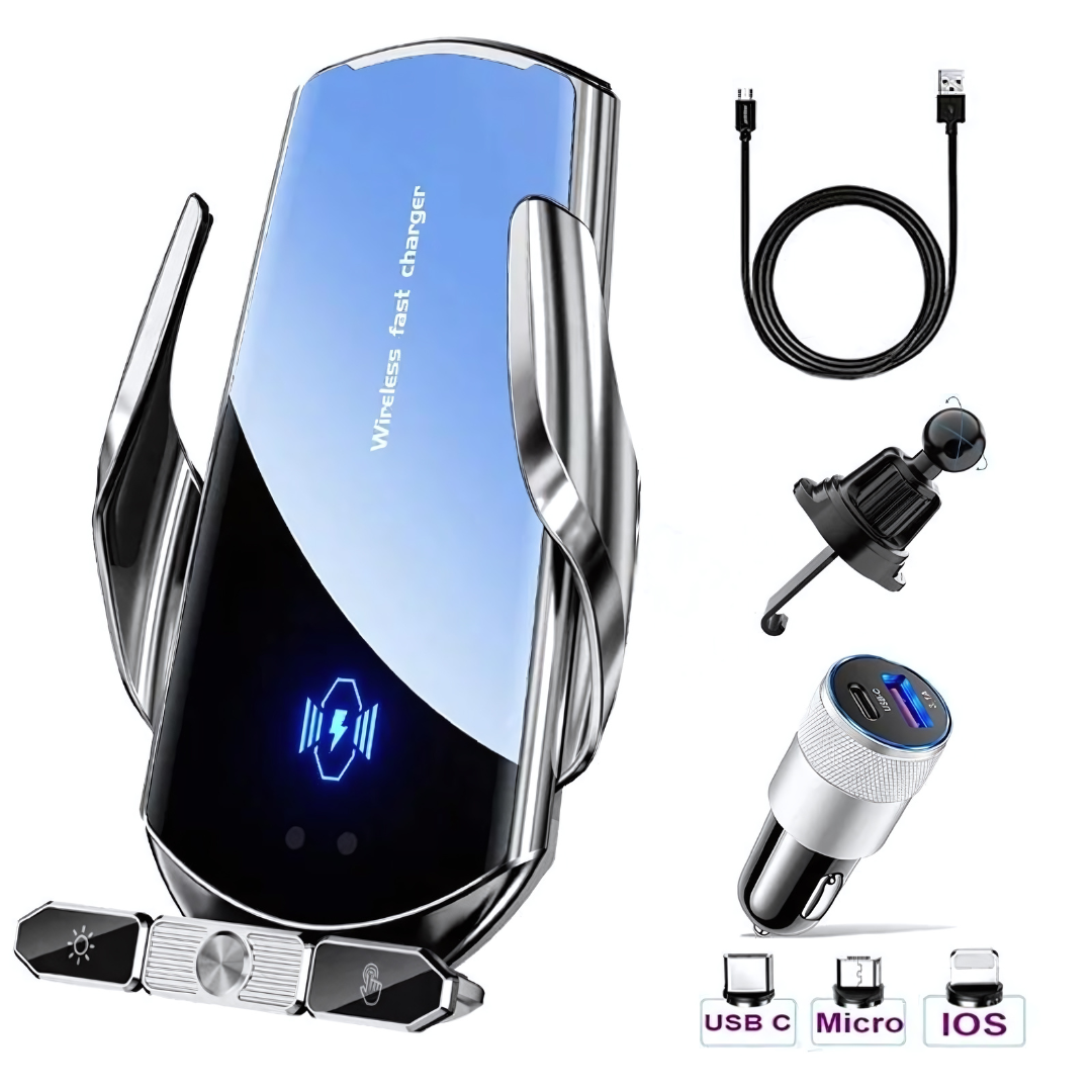 50W Wireless Car Fast Charging Station Phone Holder