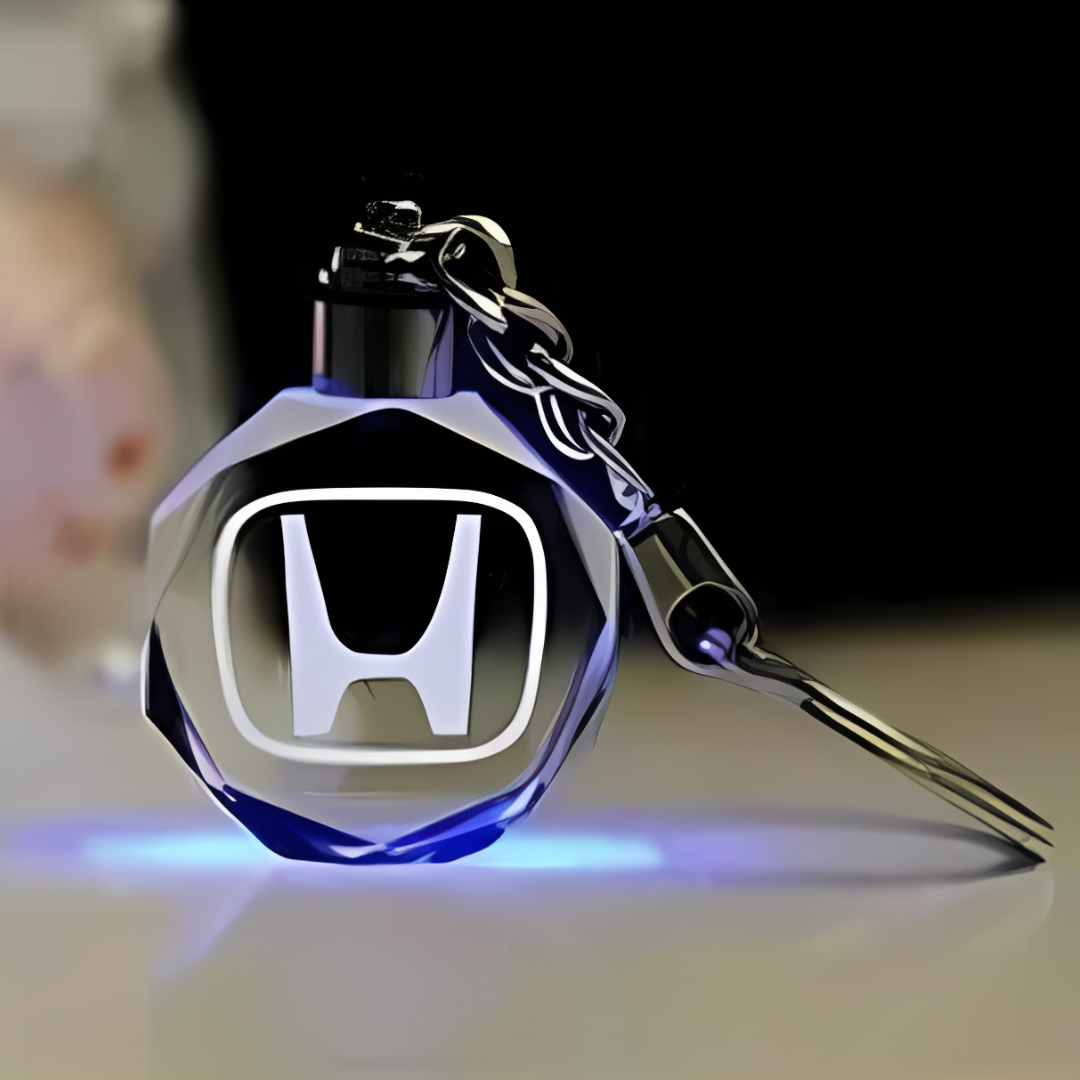 Custom Laser Engraved Car Logo Crystal LED Keychains