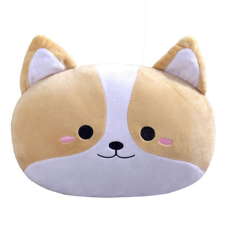 Adorable Corgi Cartoon Car Head Pillow, Neck Pillow, Lumbar Pillow