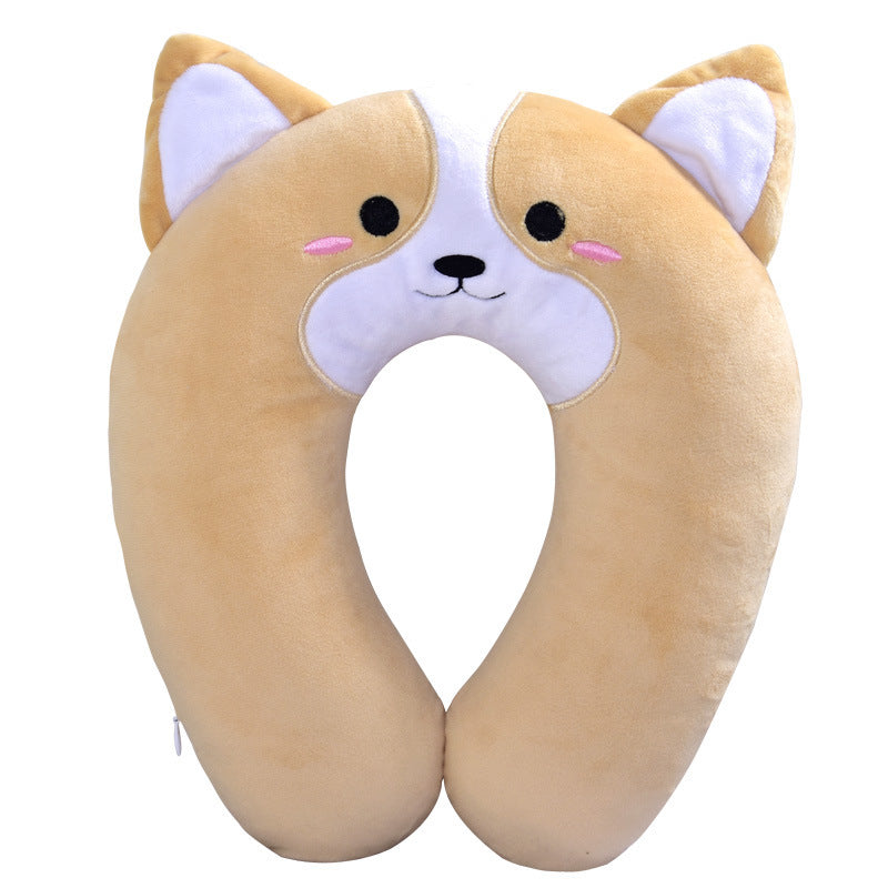 Adorable Corgi Cartoon Car Head Pillow, Neck Pillow, Lumbar Pillow