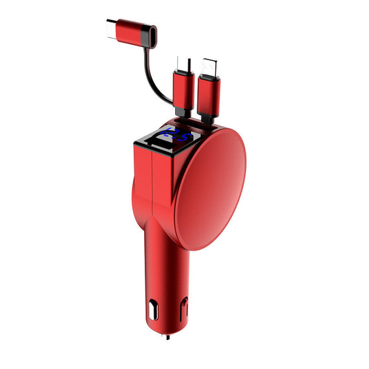 3-In-1 Fast Charging Retractable Car Charger