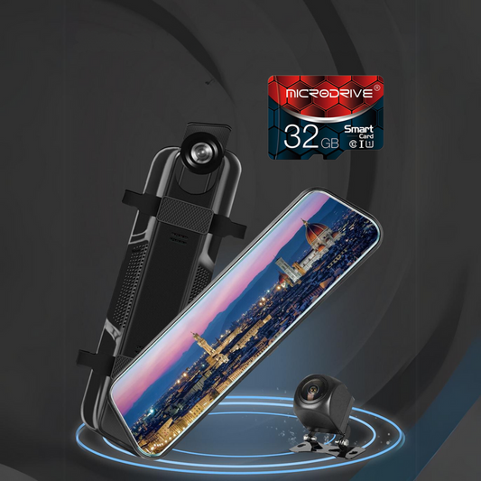 10 Inch Mirror Dash Cam Touch Screen 1080P Rear View Mirror Camera Front and Rear Dual Lens 24H Parking Monitor and Night Vision