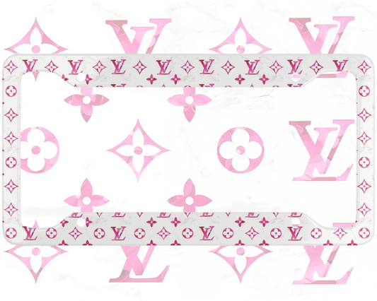 Louis Vuitton Pink Glamour License Plate Frame