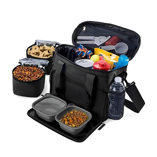 All-In-One Pet Travel Bag With 2 Food Carrier Bags