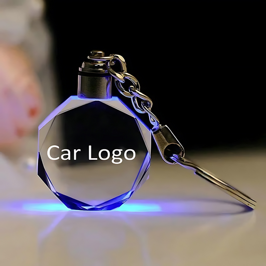 Custom Laser Engraved Car Logo Crystal LED Keychains