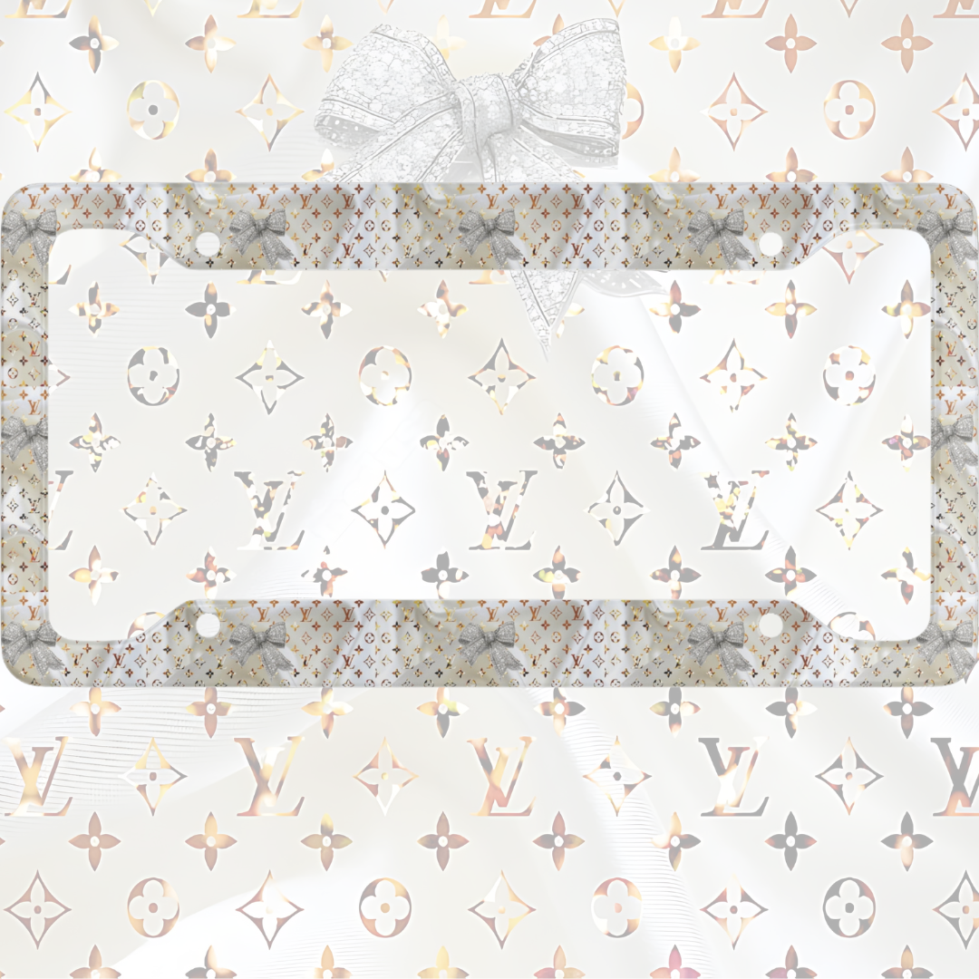 Louis Vuitton Silver Bow License Plate Frame