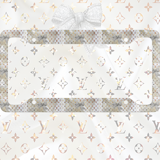 Louis Vuitton Silver Bow License Plate Frame