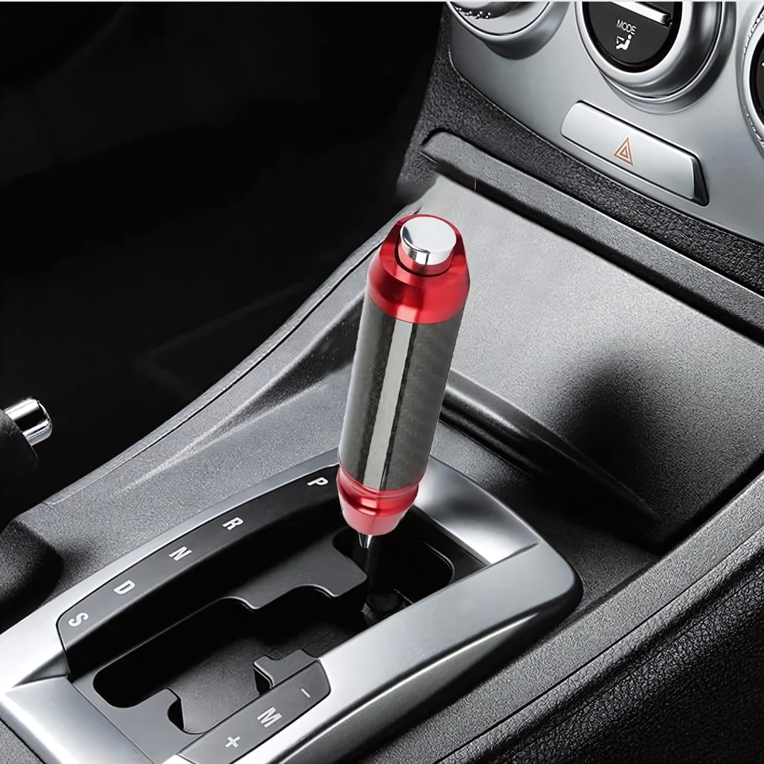 Automatic Carbon Fiber Wrap Gear Shift Knob With Button
