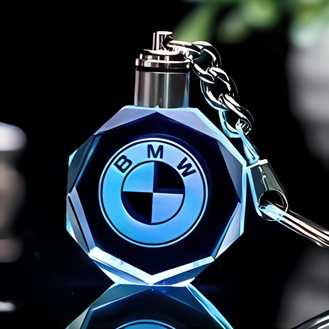Custom Laser Engraved Car Logo Crystal LED Keychains