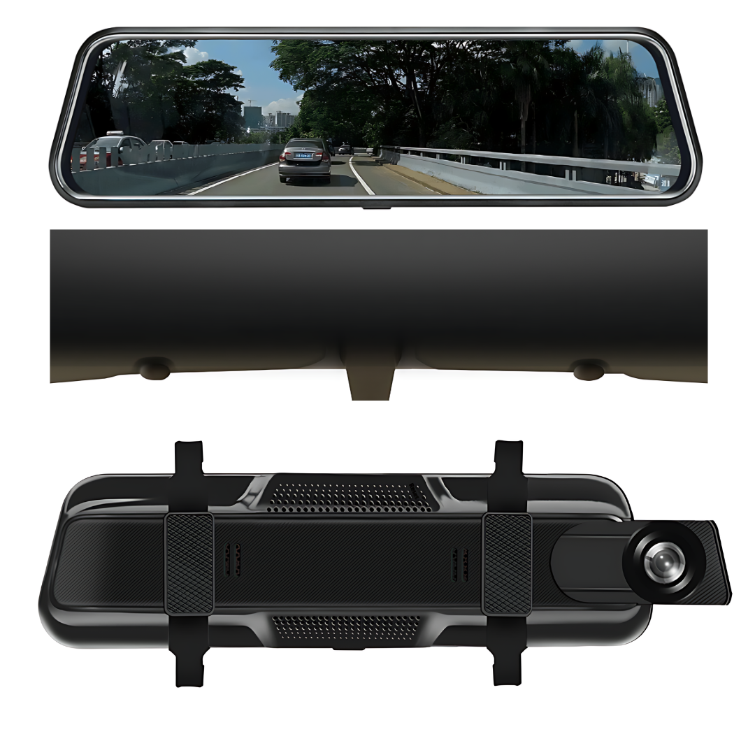 10 Inch Mirror Dash Cam Touch Screen 1080P Rear View Mirror Camera Front and Rear Dual Lens 24H Parking Monitor and Night Vision