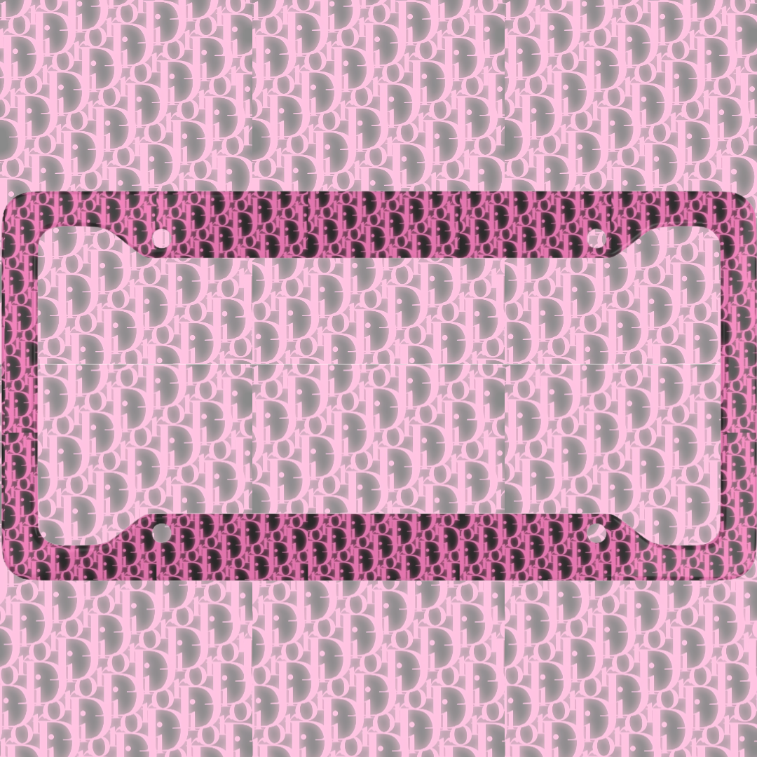 Black Pink Dior License Plate Frame