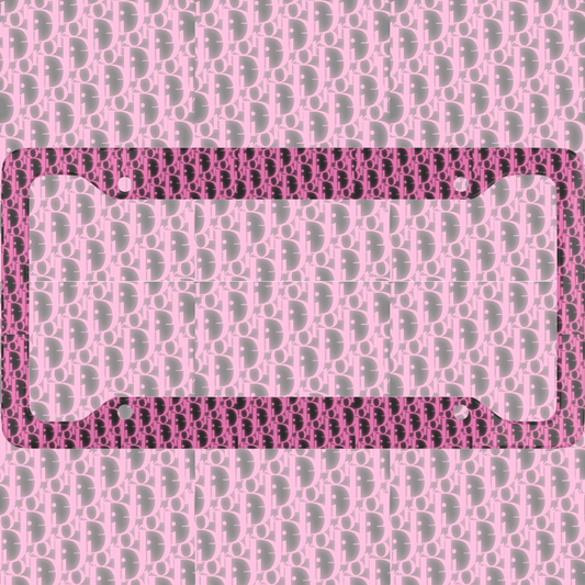 Black Pink Dior License Plate Frame