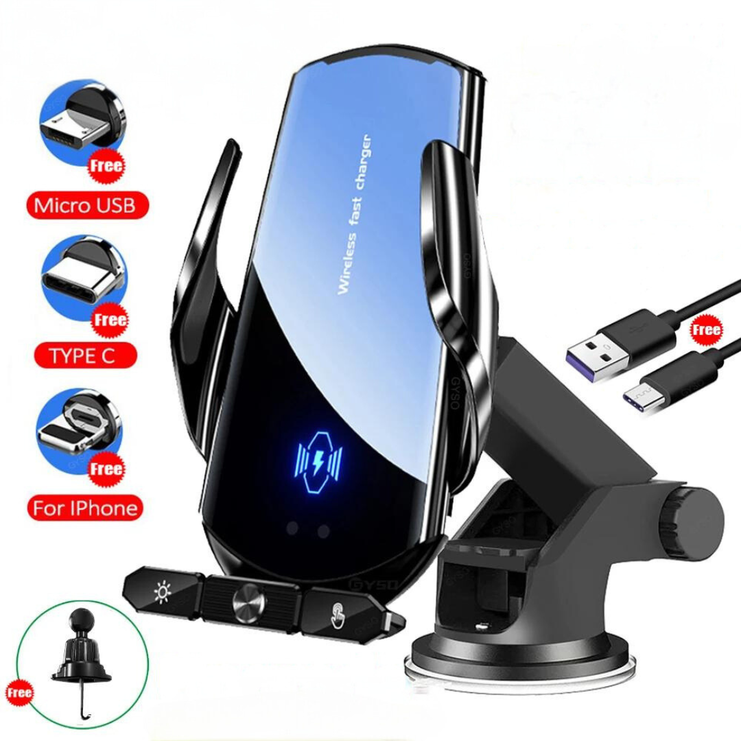 50W Wireless Car Fast Charging Station Phone Holder