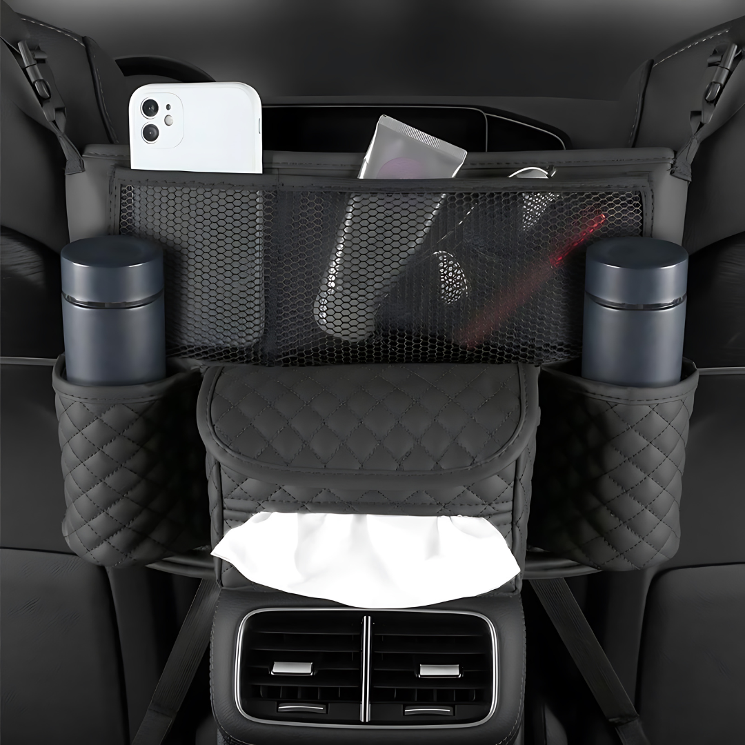 Car Seat Middle Hanger PU Leather Storage Bag