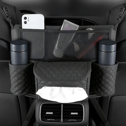 Car Seat Middle Hanger PU Leather Storage Bag