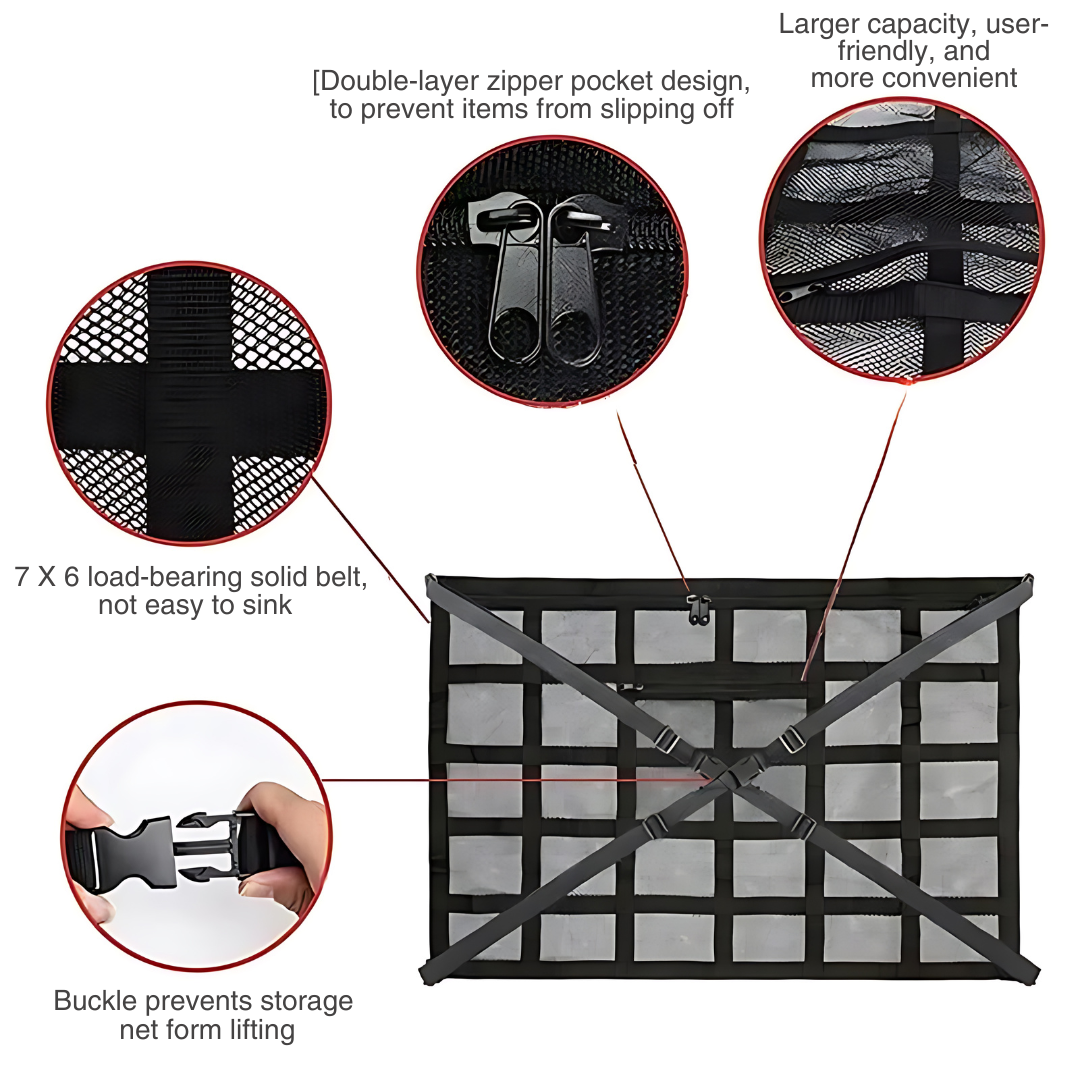 Car Ceiling Storage Interior Cargo Breathable Mesh Net