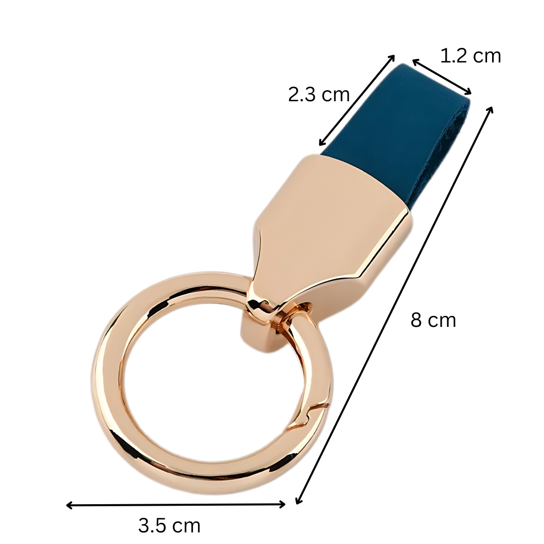 Leather Car Keychain Gold Clasp