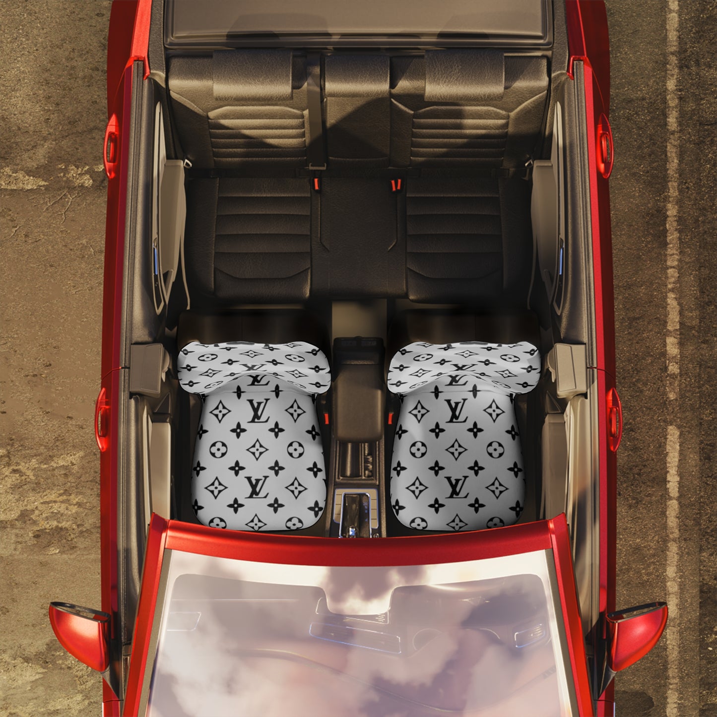 Louis Vuitton Black And White Car Seat Covers