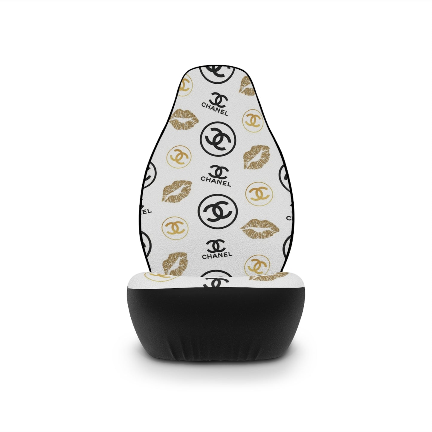 Chanel Gold Kisses Car Seat Covers