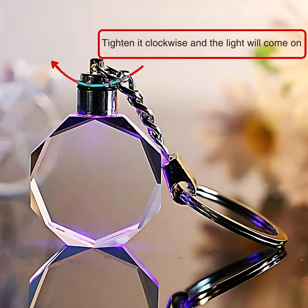 Custom Laser Engraved Car Logo Crystal LED Keychains