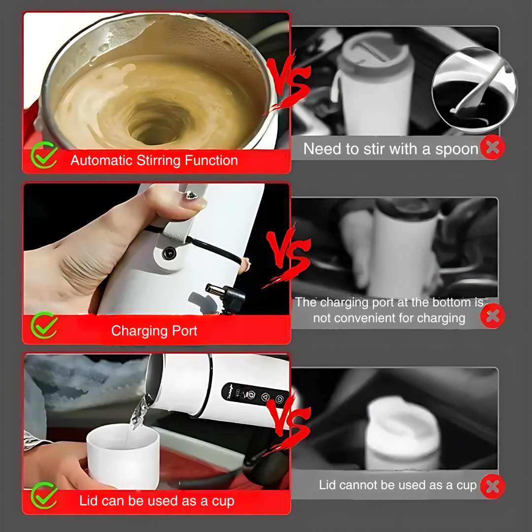 Smart Car Stainless Steel Magnetic Stirring Heating Travel Mug