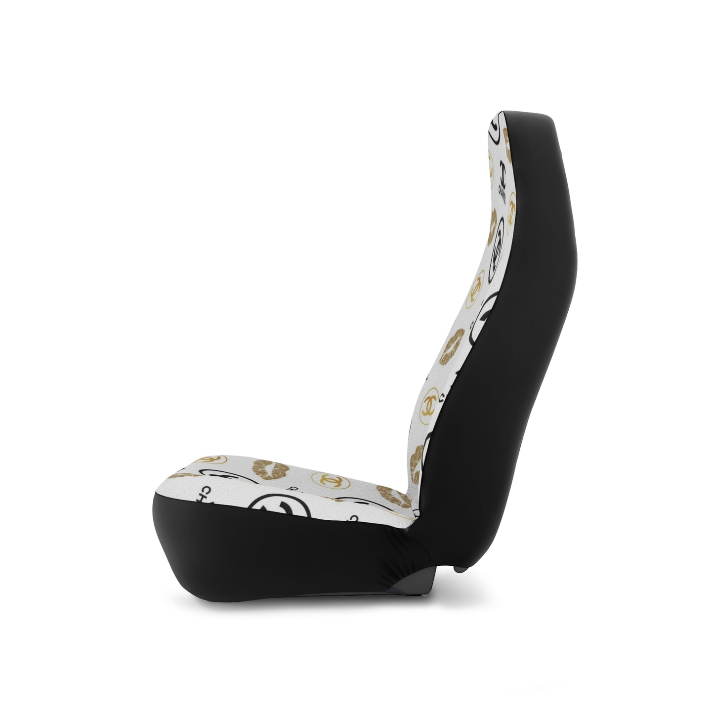 Chanel Gold Kisses Car Seat Covers