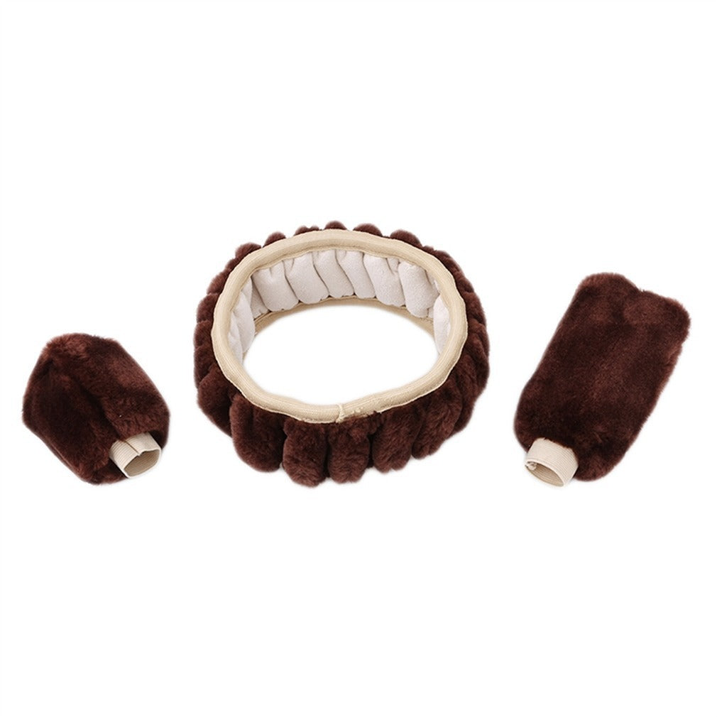 Winter Plush Car Steering Wheel Cover Set