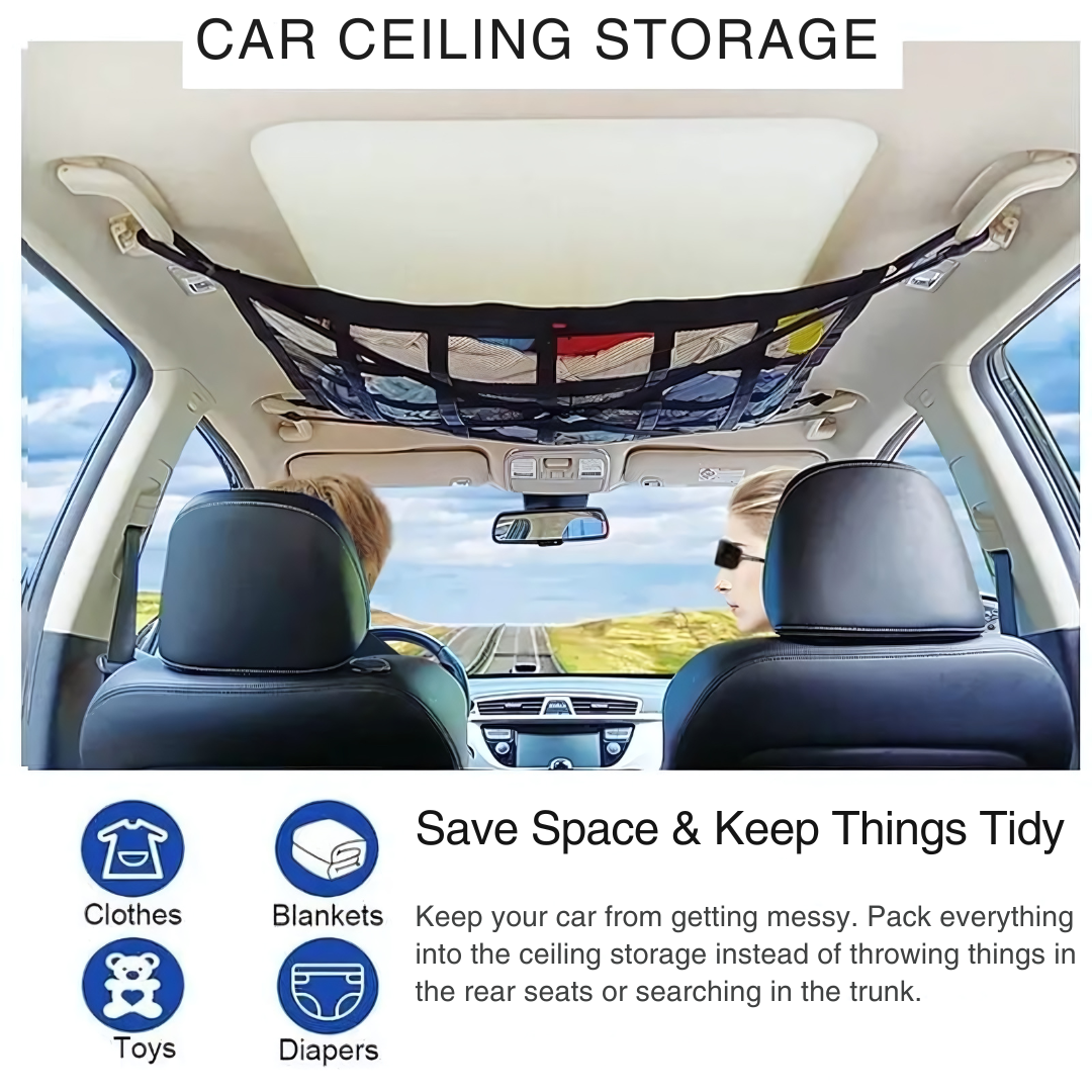 Car Ceiling Storage Interior Cargo Breathable Mesh Net
