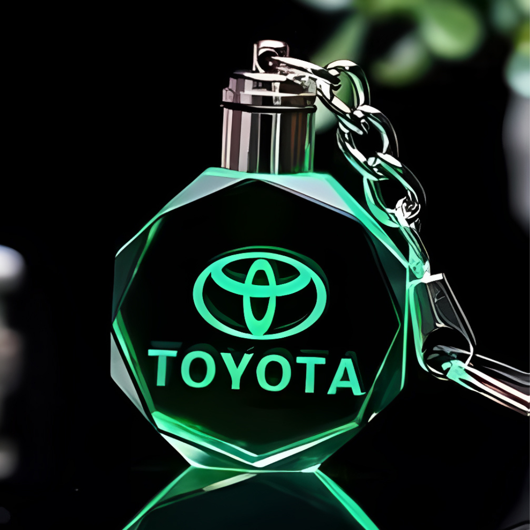 Custom Laser Engraved Car Logo Crystal LED Keychains