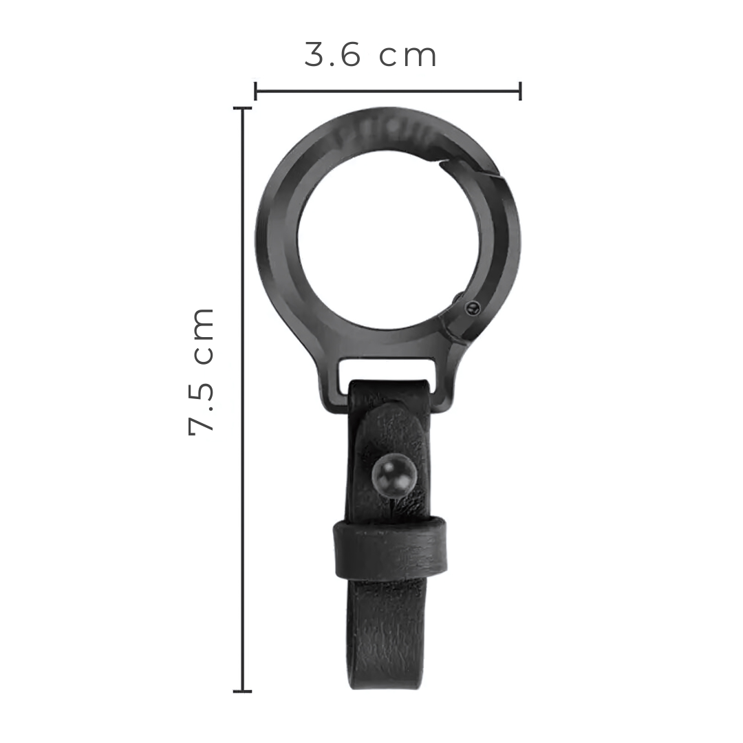 Titanium Alloy Car Keychain Cowhide Leather Waist Belt Buckle