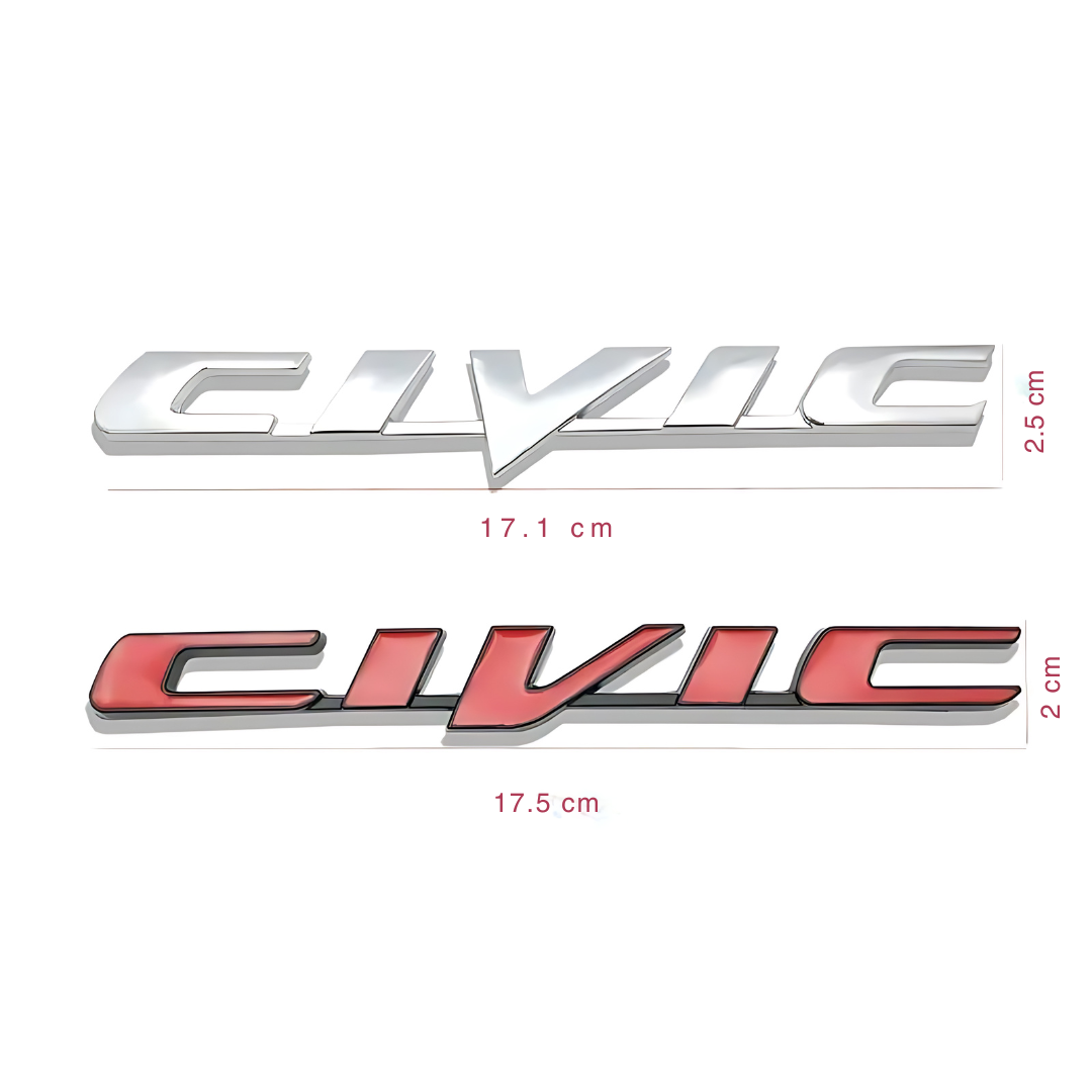 3D Honda Civic Logo Emblem Rear Tail Trunk Metal Badges