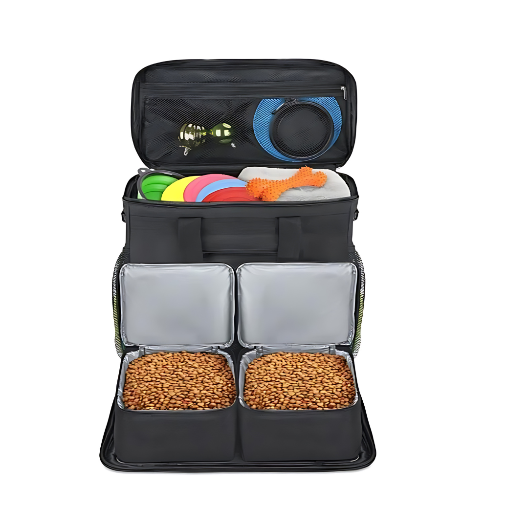 All-In-One Pet Travel Bag With 2 Food Carrier Bags