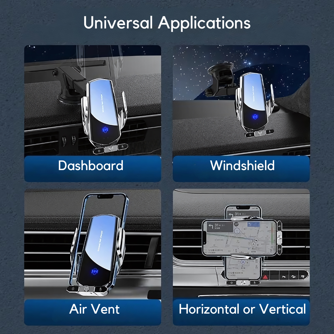 50W Wireless Car Fast Charging Station Phone Holder
