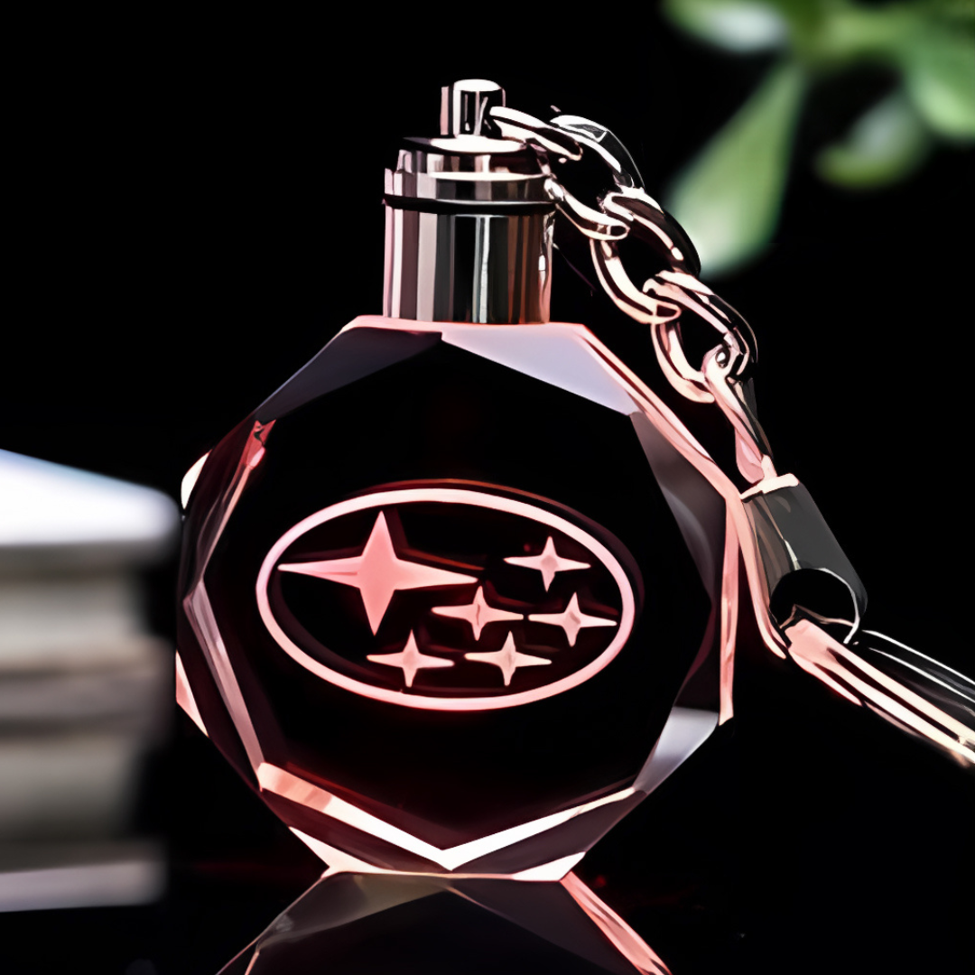 Custom Laser Engraved Car Logo Crystal LED Keychains