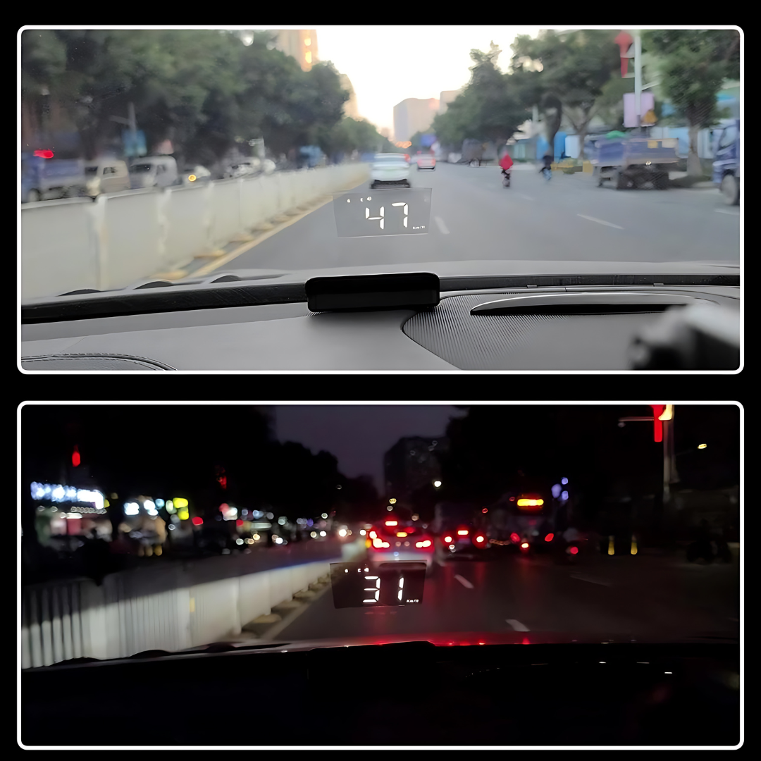 Car HUD GPS Gauge Head Up Display Speedometer 3D Reflection Speed Compass Overspeed Alarm