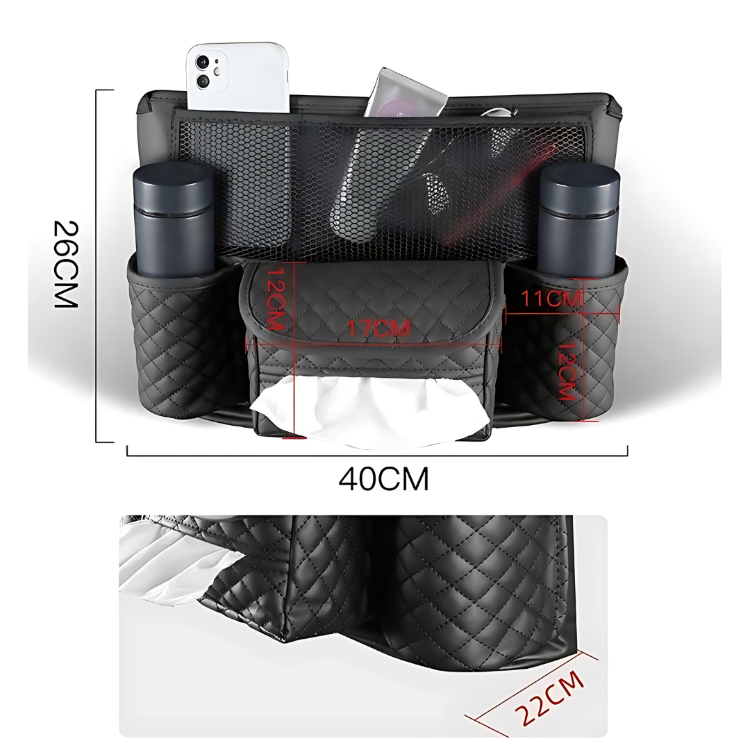 Car Seat Middle Hanger PU Leather Storage Bag