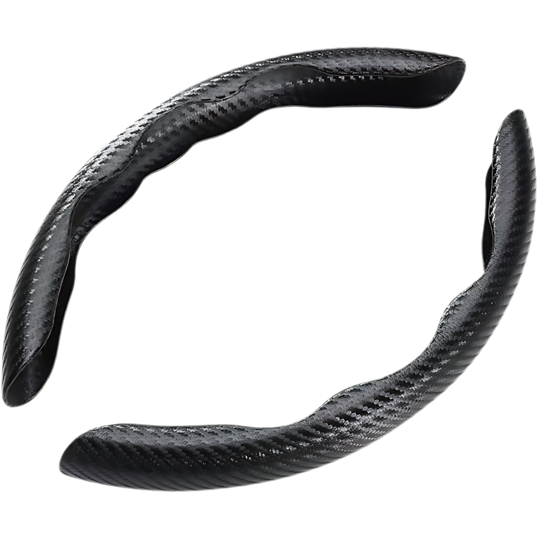 38 cm Universal Carbon Fiber Leather Car Steering Cover Ultra Thin Non-Slip