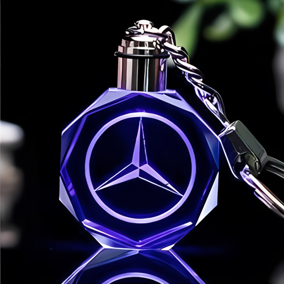 Custom Laser Engraved Car Logo Crystal LED Keychains