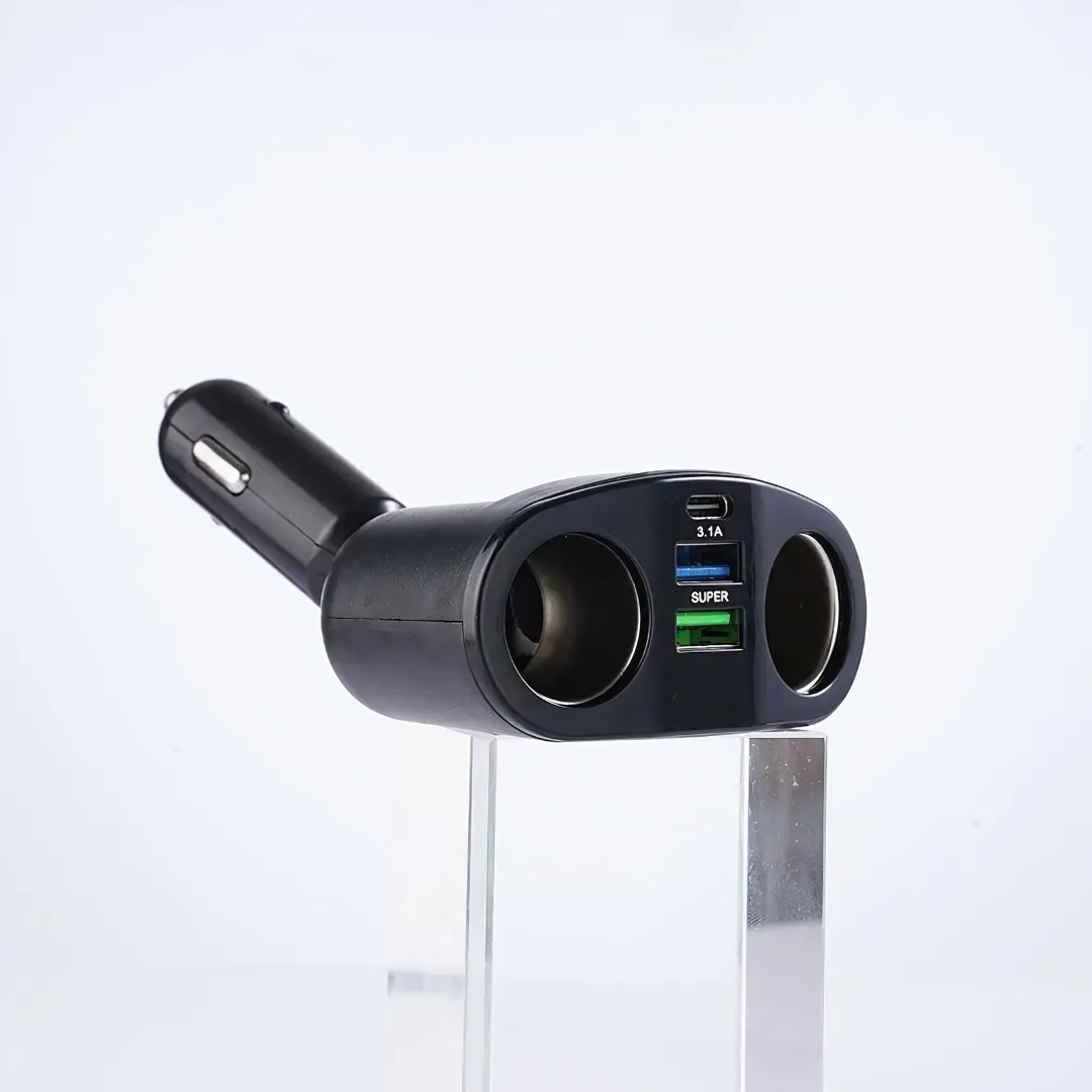 5-In-1 Car Charger Cigarette Lighter Socket Splitter 1 PD USB Charging Ports