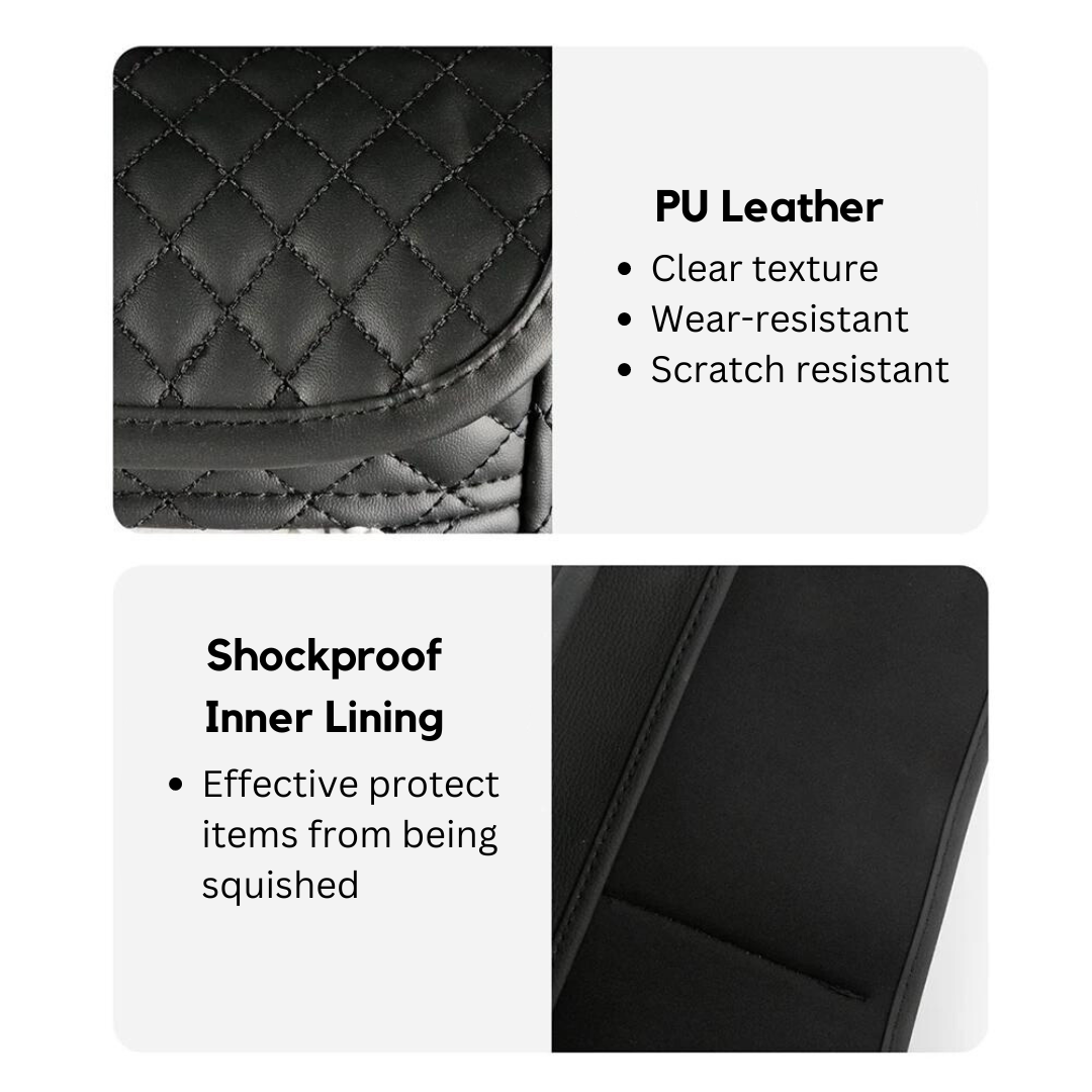 Car Seat Middle Hanger PU Leather Storage Bag