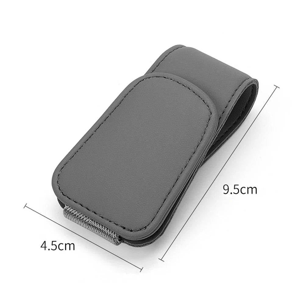 PU Leather Sunglasses Clip Card Ticket Holder