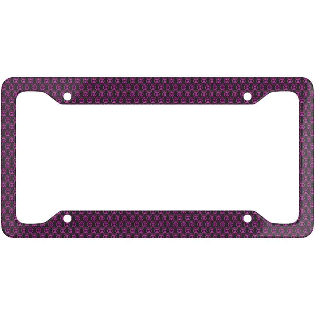 Gucci Black Pink License Plate Frame
