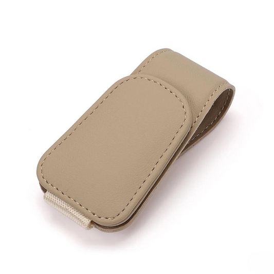 PU Leather Sunglasses Clip Card Ticket Holder