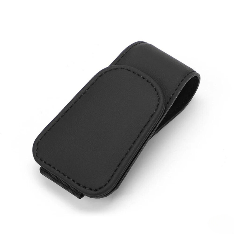 PU Leather Sunglasses Clip Card Ticket Holder